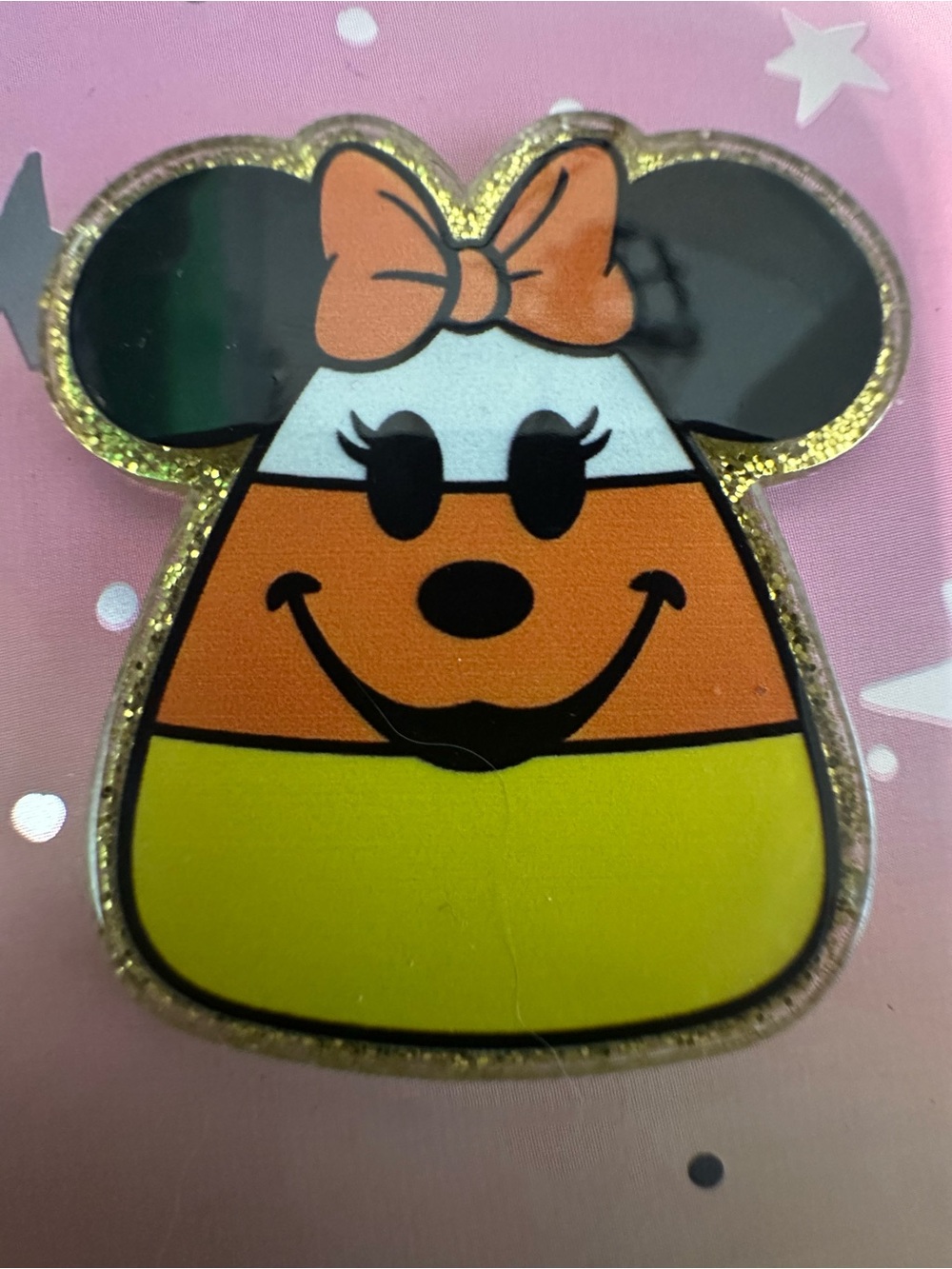 Cute Candy Corn Minnie-Inspired Home Art Magnet - Orange & Yellow